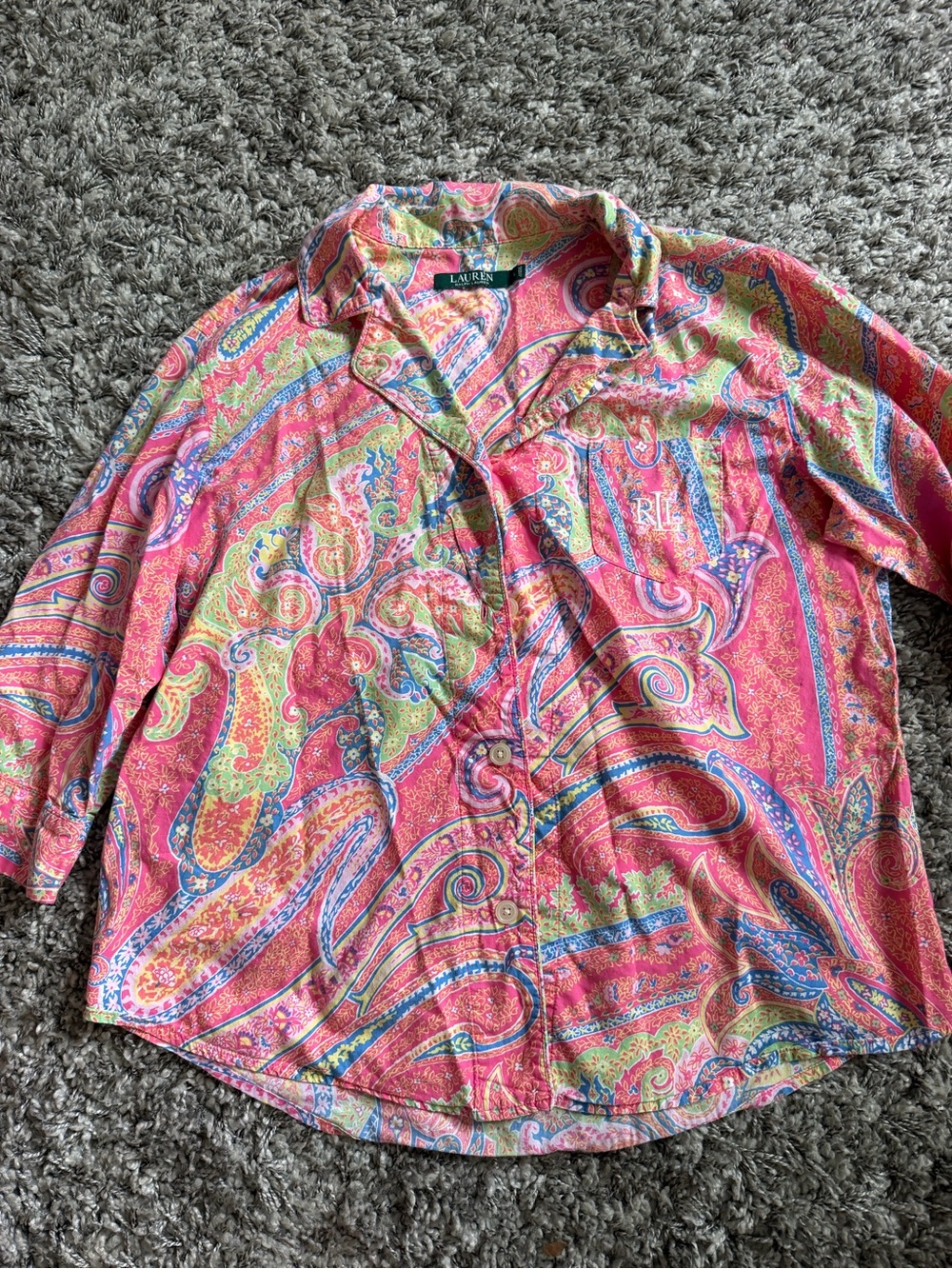 Ralph Lauren Multicolor Pink Paisley Button-Down